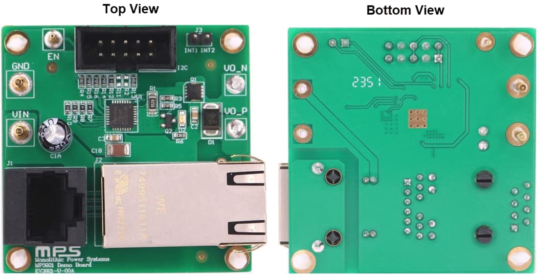 Mechanical Drawing - Monolithic Power Systems (MPS) EV3921-U-00A Controller Evaluation Board