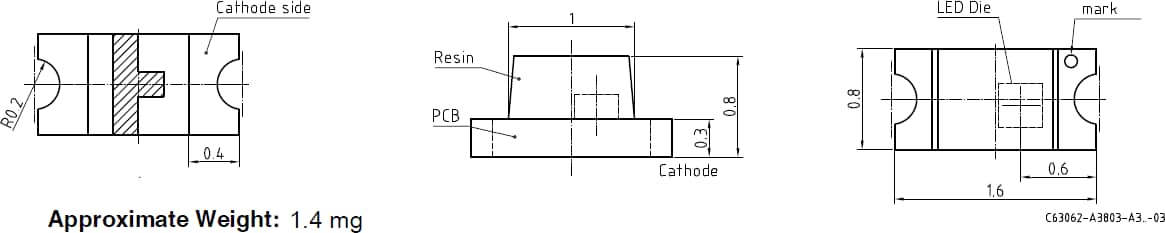 Mechanical Drawing - ams OSRAM CHIPLED® Light Emitting Diodes (LEDs)