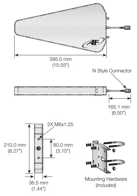 TE Connectivity / Linx Technologies Tri-band Log Periodic Antenna