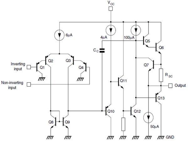 Schematic - STMicroelectronics Low-Power Dual Operational Amplifiers