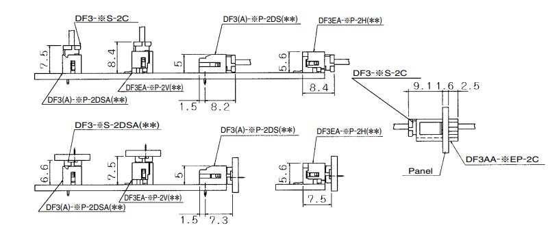Application Circuit Diagram - Hirose Electric DF3 SignalBee™ 2mm Pitch Connectors