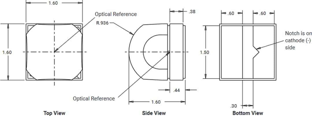 Mechanical Drawing - Cree LED XLamp® XQ-E LEDs