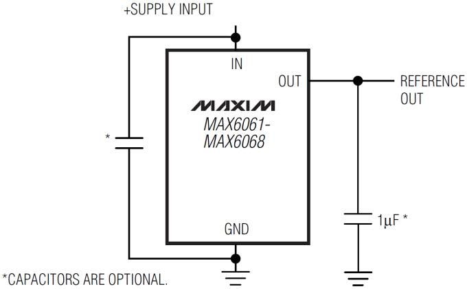 Application Circuit Diagram - Analog Devices / Maxim Integrated MAX606x Precision Micropower Voltage References