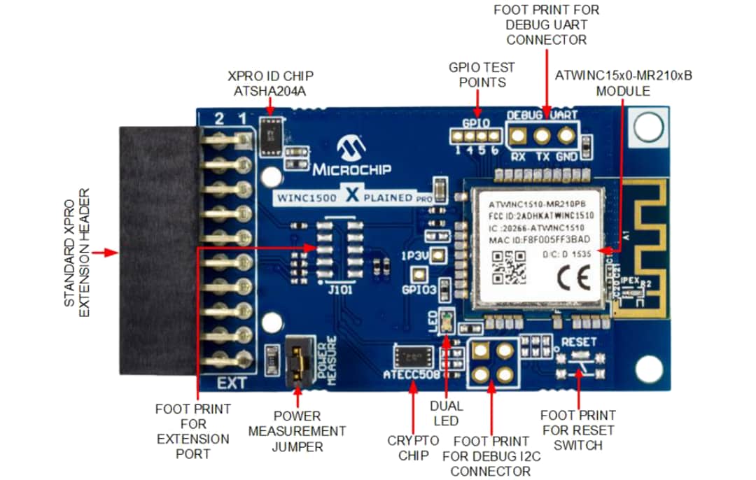 Microchip Technology ATWINC1500 Xplained Pro Extension Board