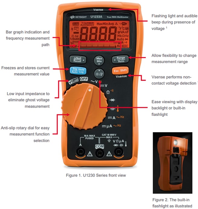 Keysight Technologies U1230 Series Handheld Digital Multimeters