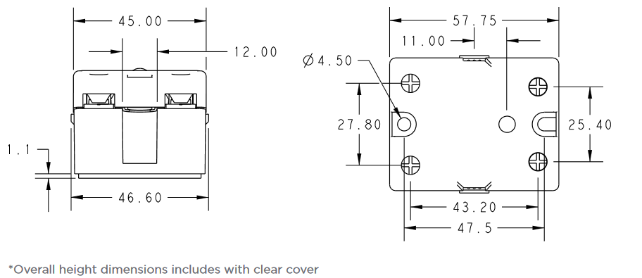 Mechanical Drawing - TE Connectivity SSRDC Solid State Relays