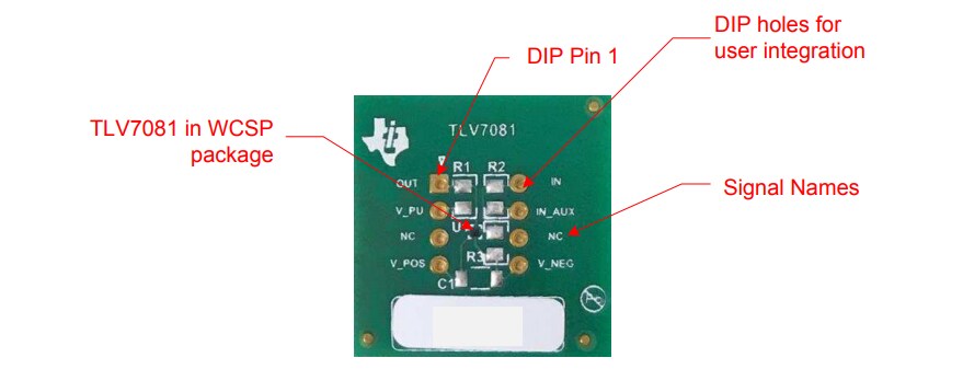 Location Circuit - Texas Instruments TLV7081EVM Evaluation Module Breakout Board