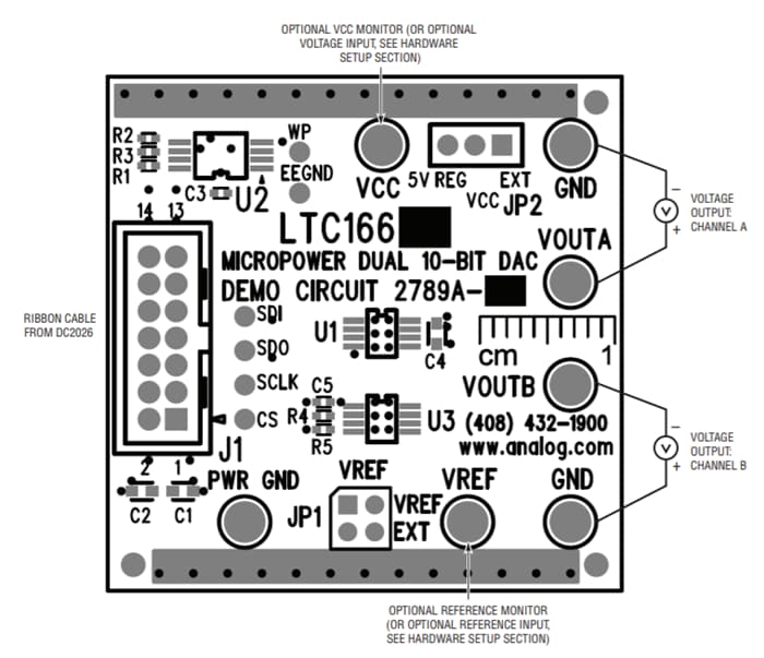 Application Circuit Diagram - Analog Devices Inc. DC2789A Demo Board for LTC1661/LTC1662 DAC