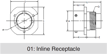Mechanical Drawing - Amphenol Industrial LPT Connectors