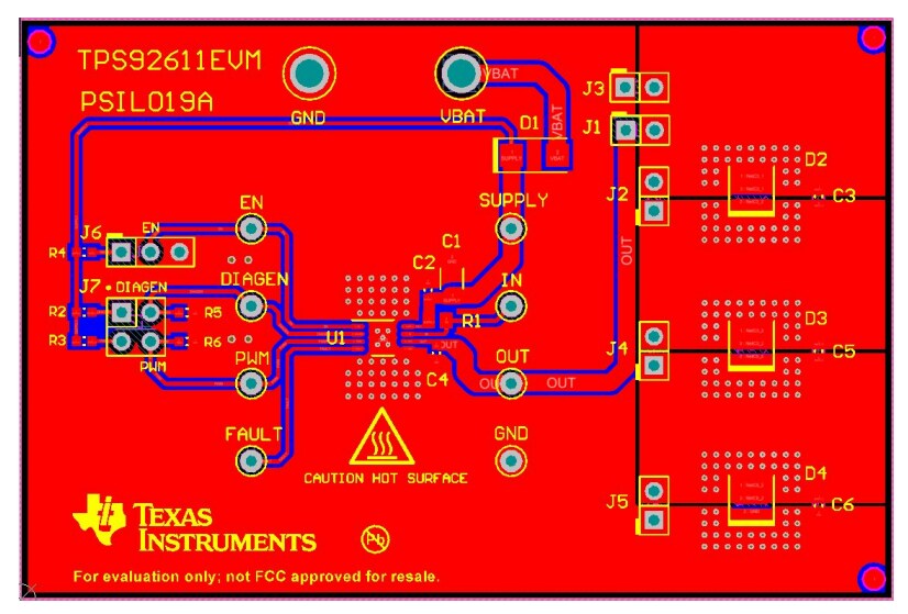 Location Circuit - Texas Instruments TPS92611EVM LED Driver Evaluation Module