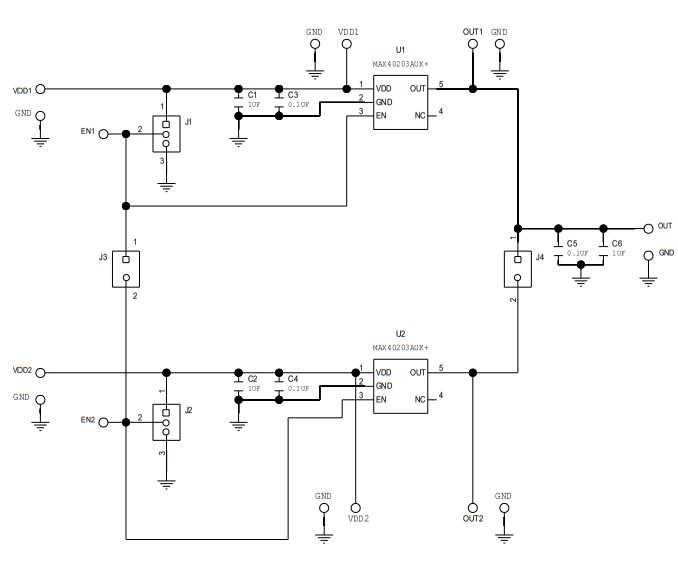 Schematic - Analog Devices / Maxim Integrated MAX40203EVKIT Evaluation Kit