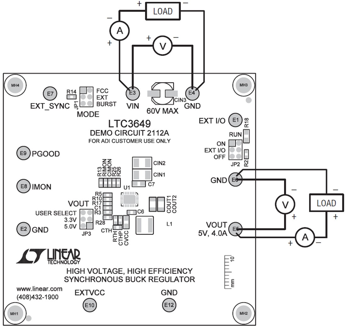 Application Circuit Diagram - Analog Devices Inc. LTC3649 Demo Board DC2112A