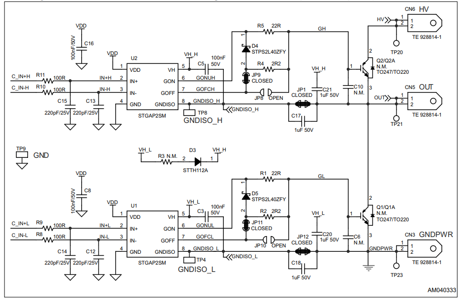 Schematic - STMicroelectronics EVALSTGAP2SM Demonstration Board
