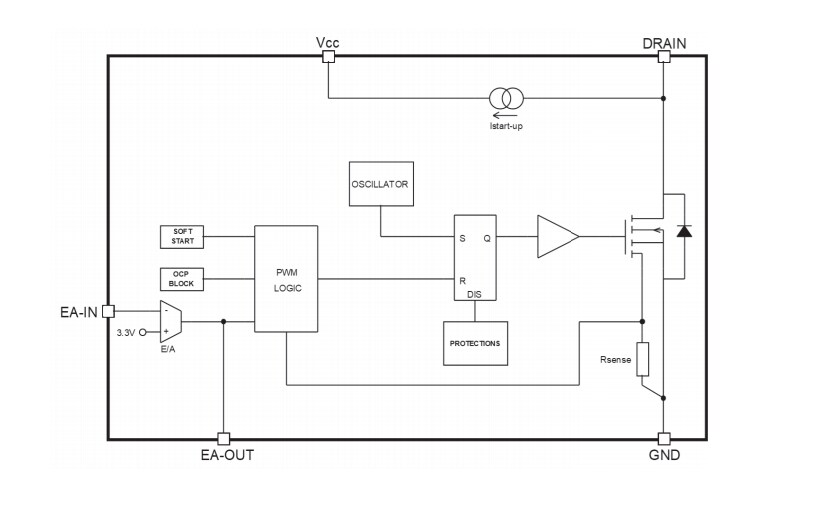 Block Diagram - STMicroelectronics VIPER122 High Voltage Converter