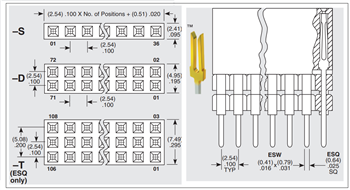 Mechanical Drawing - Samtec PC/104™ Standard Connectors
