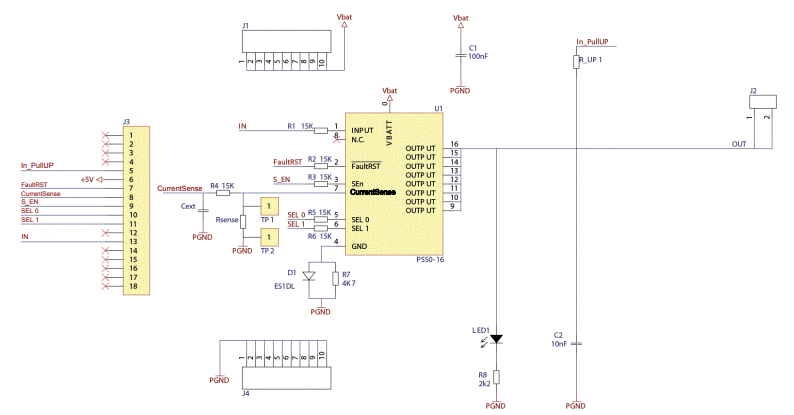 Schematic - STMicroelectronics VNQ7E100AJ Evaluation Board