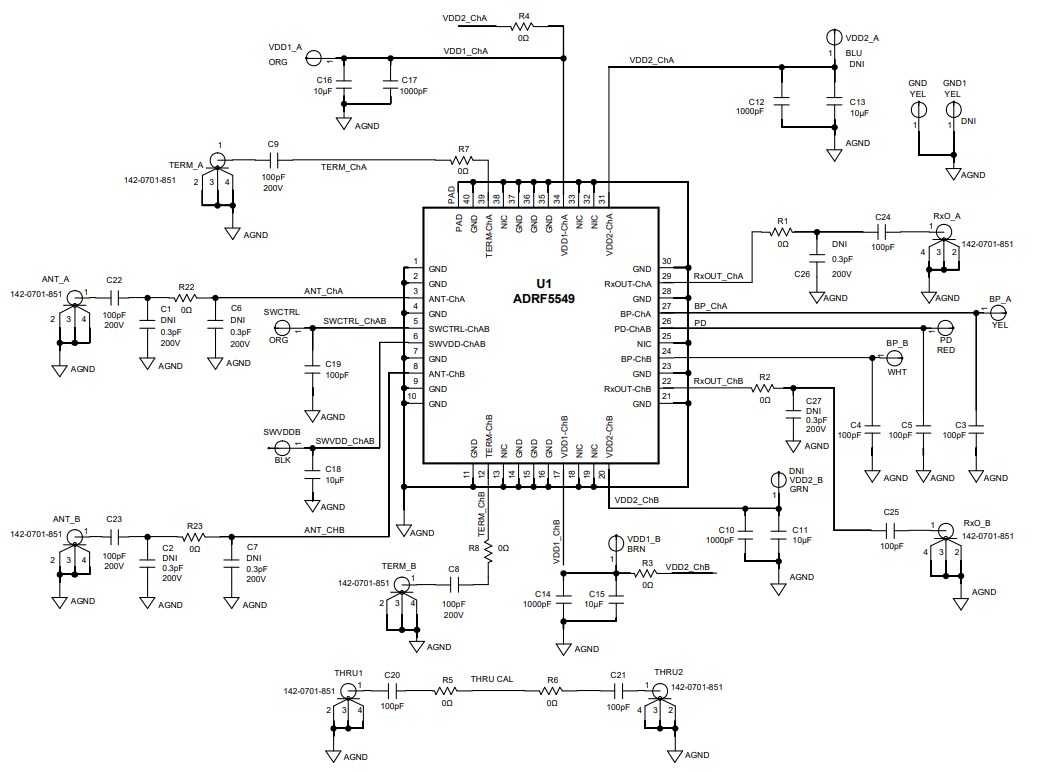 Schematic - Analog Devices Inc. ADRF5549-EVALZ Evaluation Board