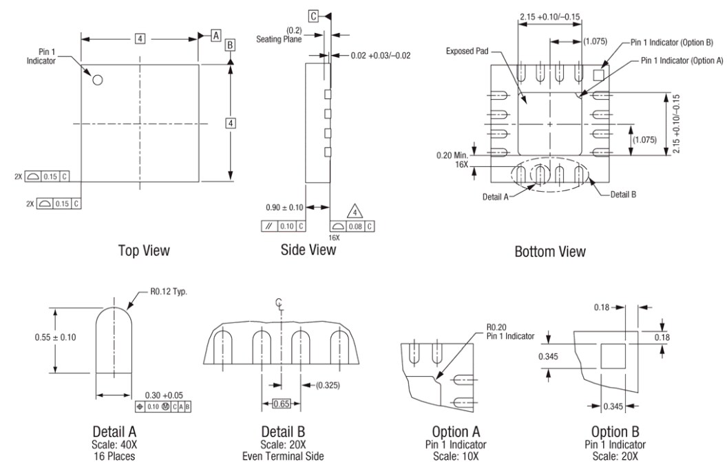 Mechanical Drawing - Skyworks Solutions Inc. SKY67180-306LF Low-Noise Amplifier