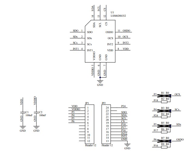 Schematic - STMicroelectronics STEVAL-MKI215V1 Adapter Board