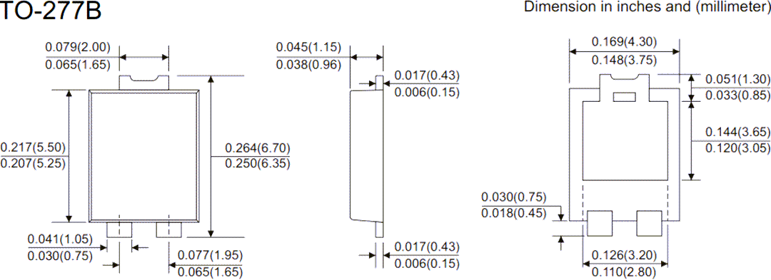 Mechanical Drawing - Comchip Technology CDBHAx Schottky Barrier Rectifiers