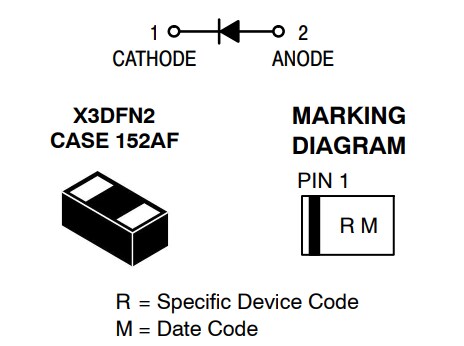 onsemi NSDP301MX3 Single PIN Diode