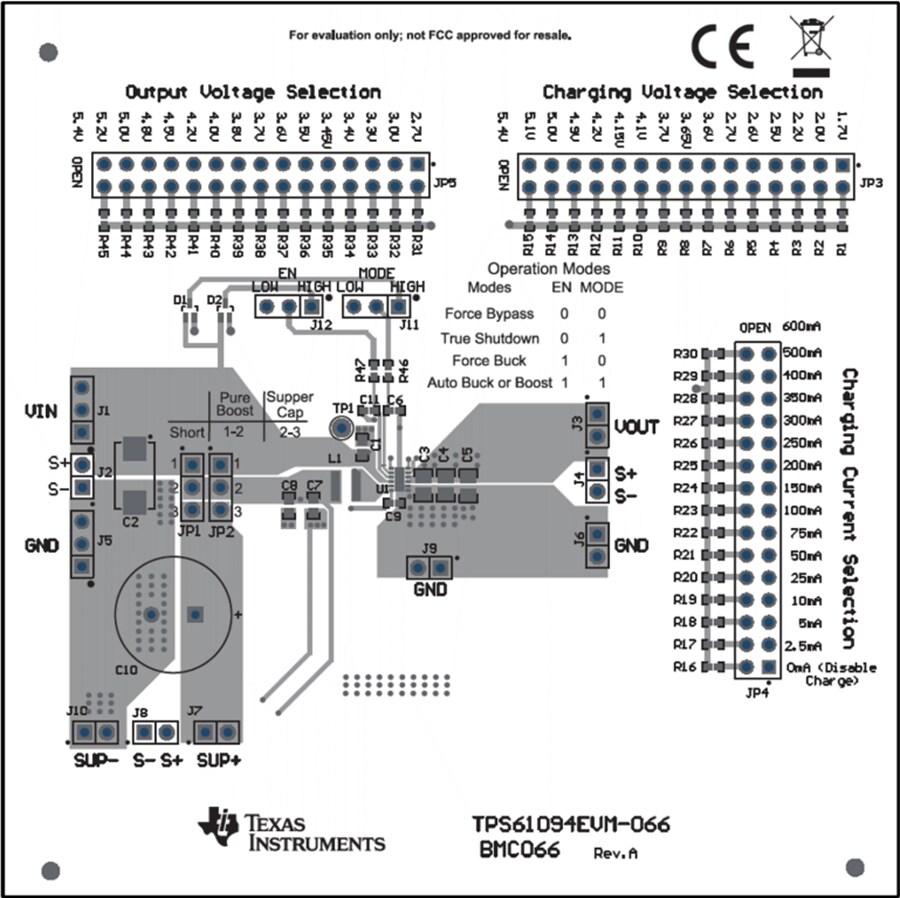 Mechanical Drawing - Texas Instruments TPS61094EVM-066 Converter Evaluation Module