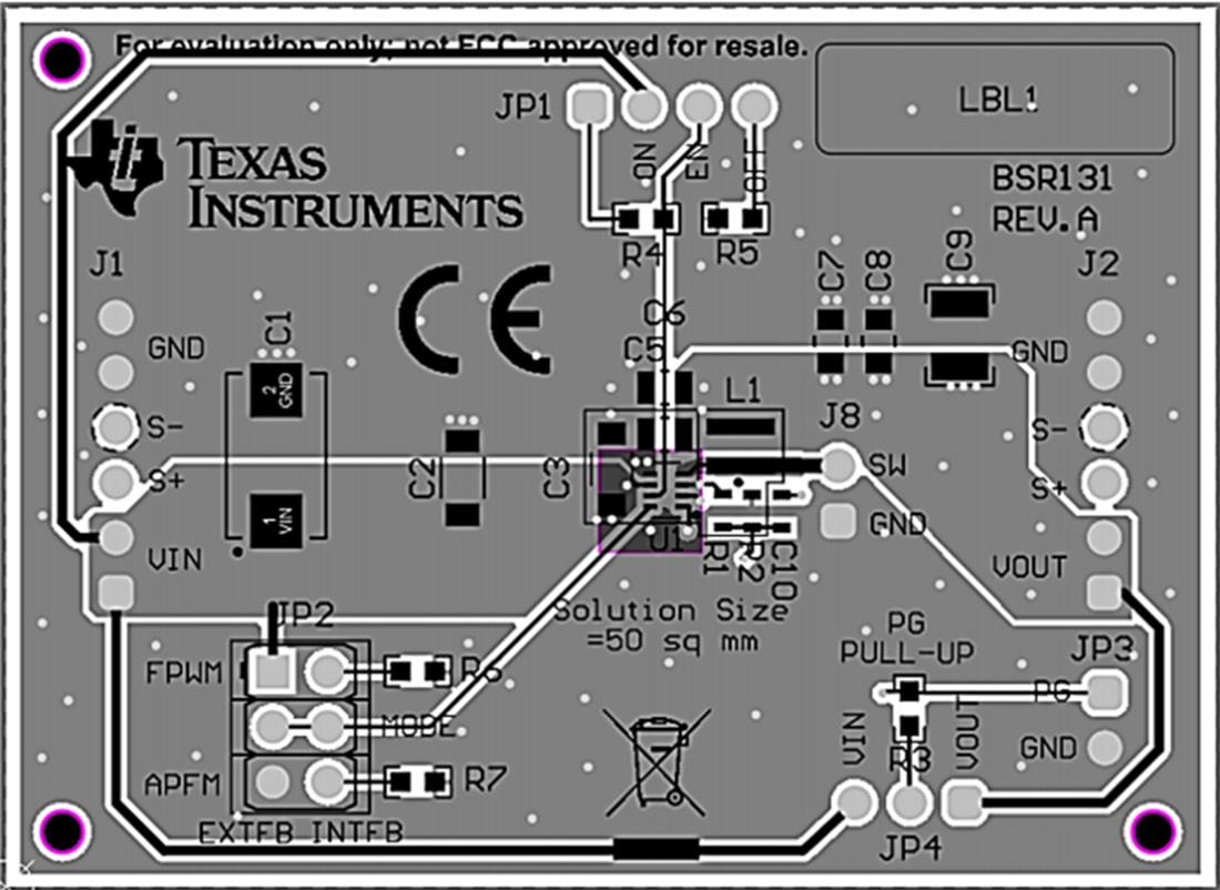 Mechanical Drawing - Texas Instruments TPS629210-Q1EVM Converter Evaluation Module