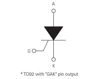 Schematic - Littelfuse S802ECS 1.5A SCR Thyristors