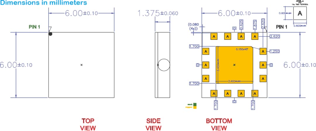 Mechanical Drawing - Qorvo QPC7337 Voltage Variable Equalizer