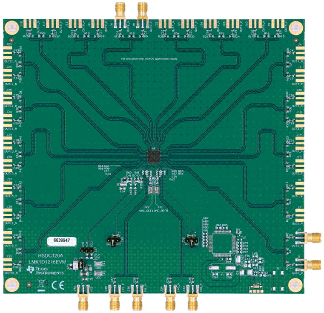 Mechanical Drawing - Texas Instruments LMK1D1216EVM Buffer Evaluation Module (EVM)