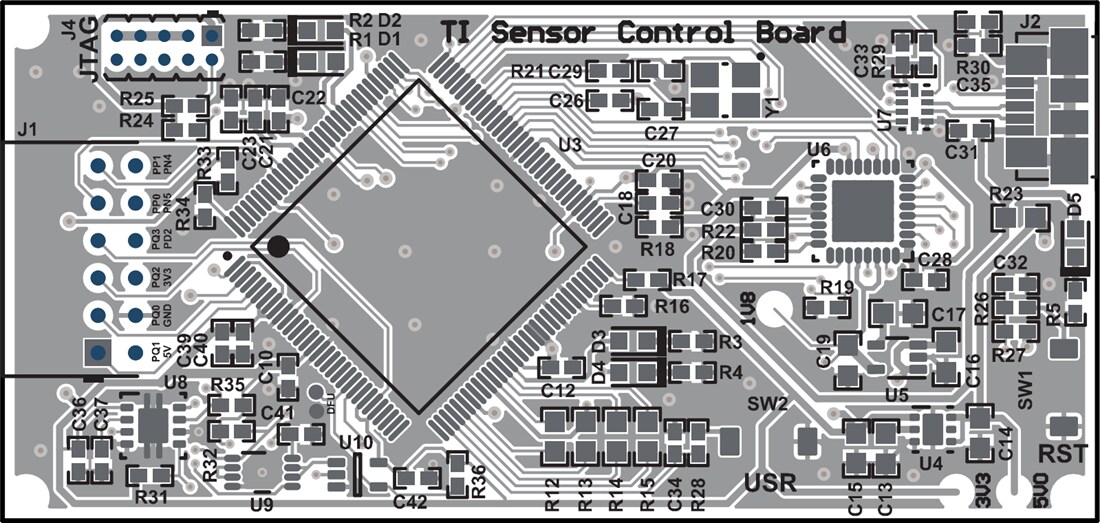 Mechanical Drawing - Texas Instruments TI-SCB Sensor Control Board (SCB)