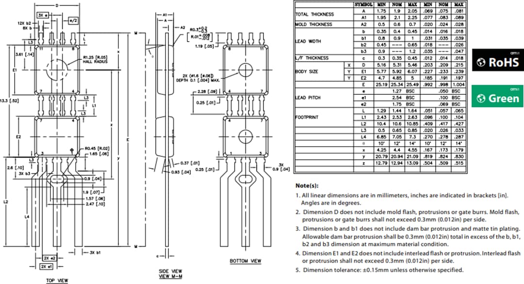 Mechanical Drawing - ams OSRAM AS5172E High-Resolution Magnetic Position Sensor