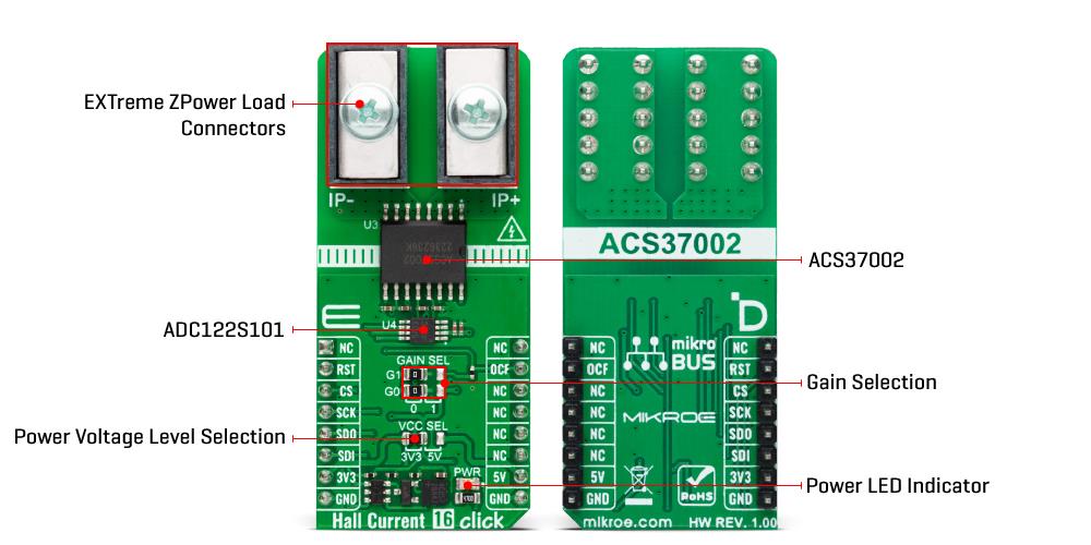 Mikroe MIKROE-5784 Hall Current 16 Click