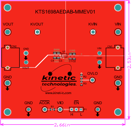 Mechanical Drawing - Kinetic Technologies KTS1698 Evaluation Kit