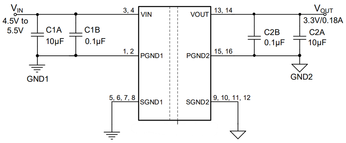 Schematic - Monolithic Power Systems (MPS) EV06W0503A-x-Y-00x Converter Evaluation Board