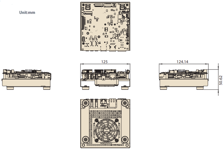 Mechanical Drawing - Advantech MIC-711D AI Developer Kits