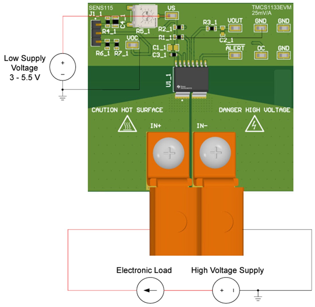 Application Circuit Diagram - Texas Instruments TMCS1133xEVM Evaluation Module (EVM)