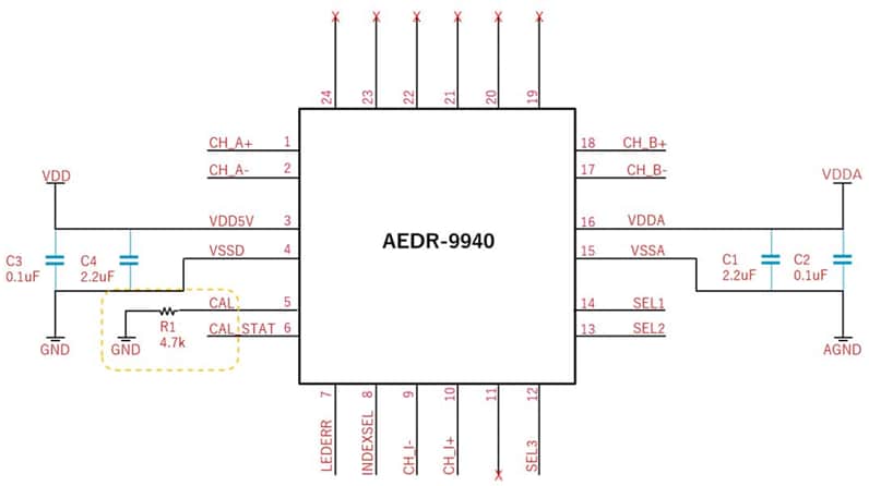 Schematic - Broadcom AEDR-9940 Optical Encoders