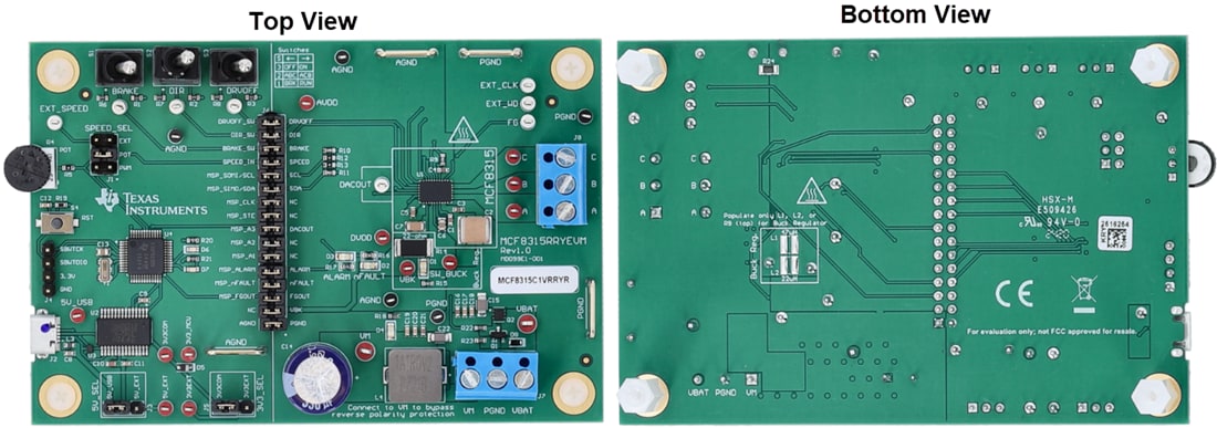 Mechanical Drawing - Texas Instruments MCF8315RRYEVM Evaluation Module (EVM)