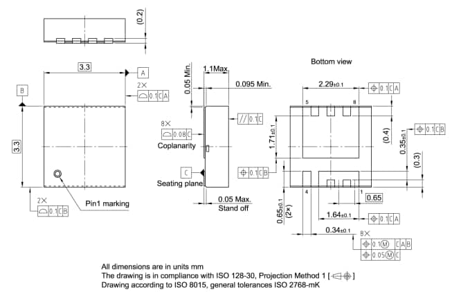 Mechanical Drawing - Infineon Technologies OptiMOS™ 7 40V Automotive Power MOSFETs