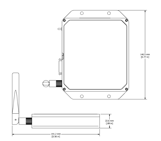 Mechanical Drawing - MicroStrain by HBK WSDA-2000 Wireless Sensor Data Aggregators