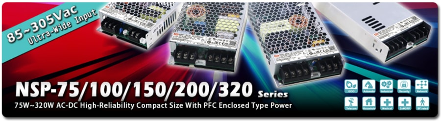Infographic - MEAN WELL NSP 75W to 320W Power Supplies