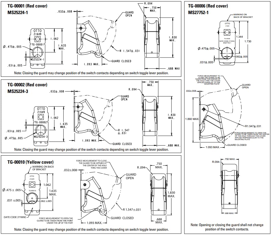 Mechanical Drawing - OTTO TG Toggle Guards