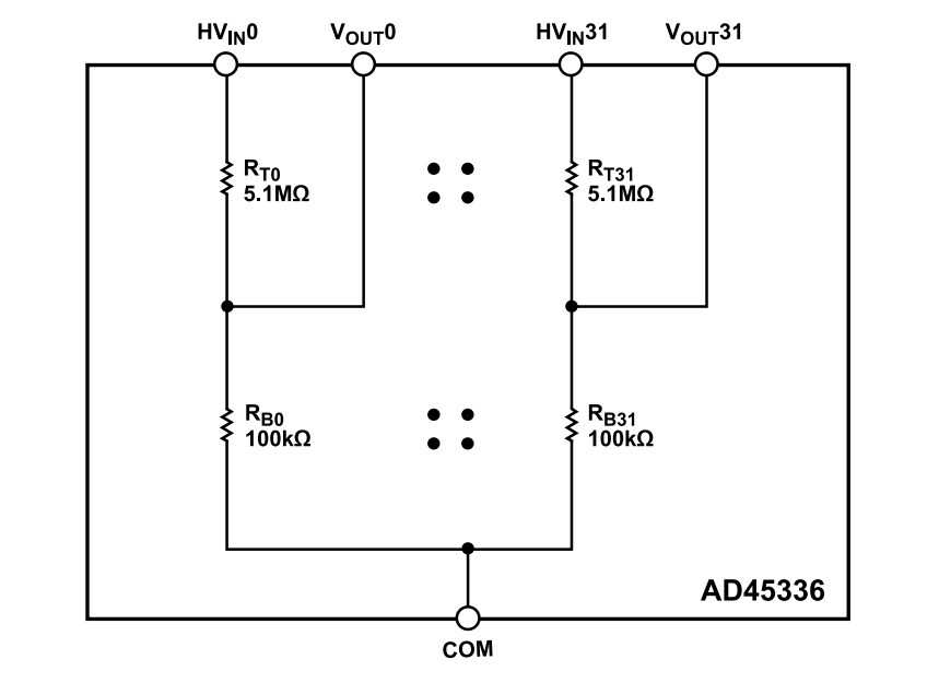Block Diagram - Analog Devices Inc. AD45336 Matched Precision Resistor Dividers