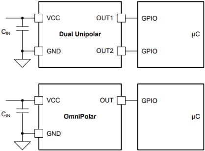 Schematic - Texas Instruments TMAG5134 In-Plane Hall-Effect Switches