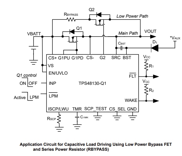 Application Circuit Diagram - Texas Instruments TPS4813-Q1 High-Side Driver