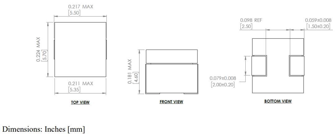 Mechanical Drawing - Abracon AVR-1F060605S Assembly Power Inductor