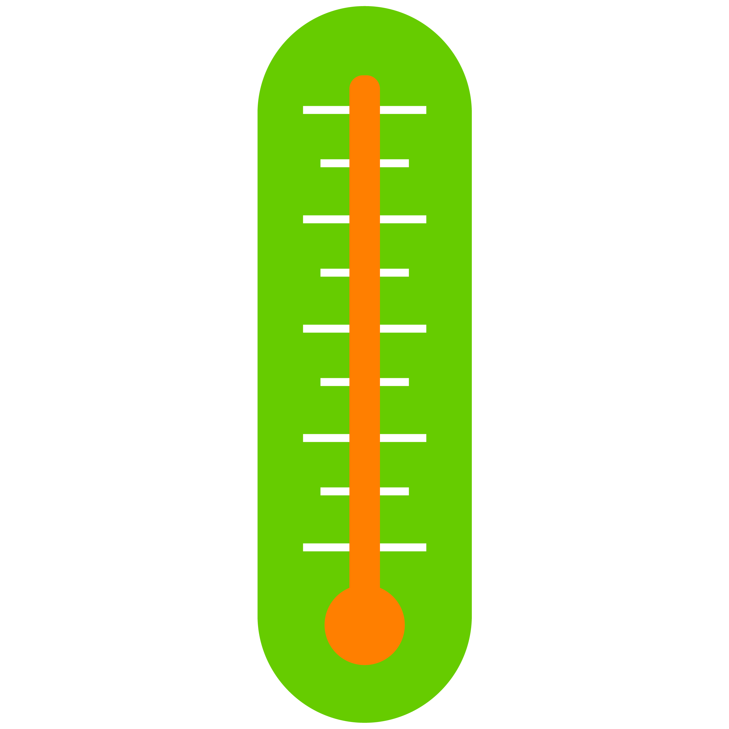 Thermometer going from a low to a higher temperature