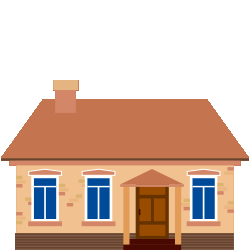 House with animated lights turning on in windows