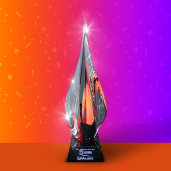 2021 Distributor of the Year trophy from Amphenol SV Microwave